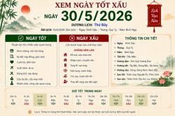 Xem tử vi ngày 30-5-2026 thứ 7 của 12 con giáp chi tiết nhất